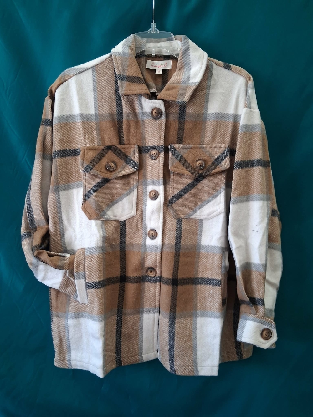 Jacket in Tan and White